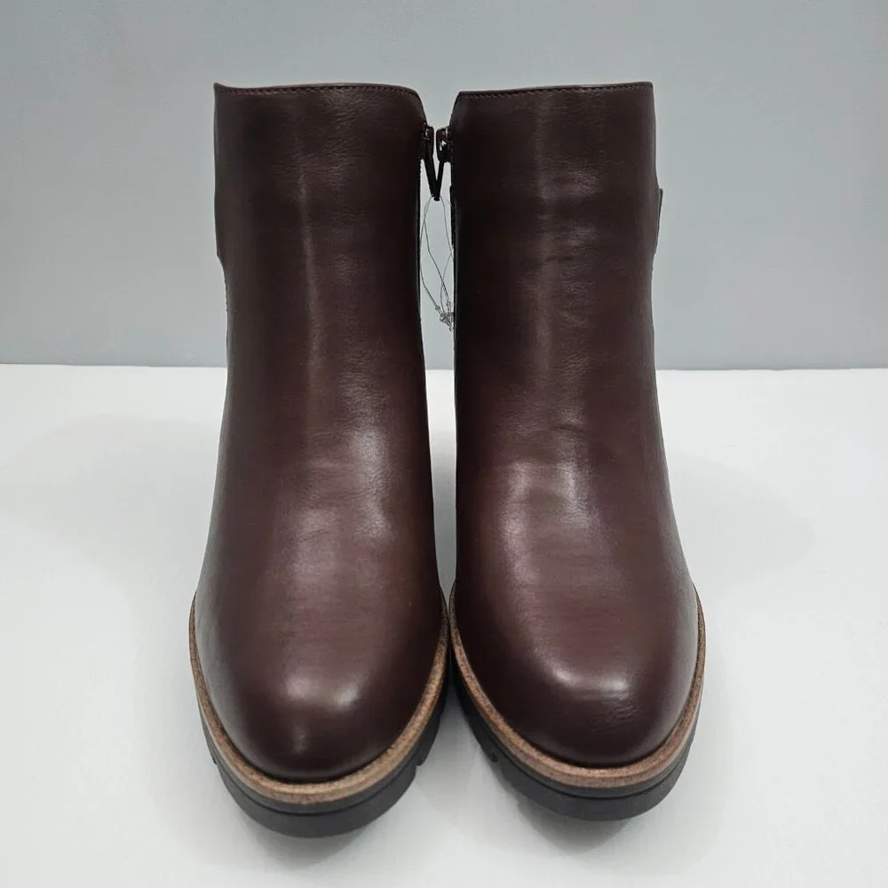 Naturalizer Madalynn Strap Ankle Boot Women 9 Brown Water Resistant Lug Sole NEW - Picture 5 of 14